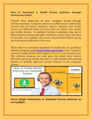 How to download & Install Norton Antivirus through norton.com/setup?