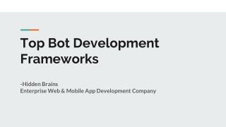 Top Bot Development Frameworks