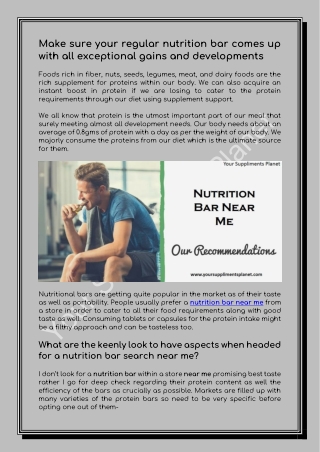 Nutrition Bar Near Me - Your Suppliments Planet