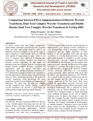 Comparison between FPGA Implementation of Discrete Wavelet Transform, Dual Tree Complex Wavelet Transform and Double Den