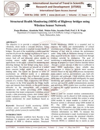 Structural Health Monitoring SHM of Highway bridges using Wireless Sensor Network