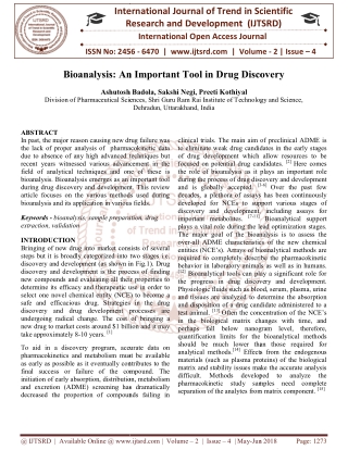 Bioanalysis An Important Tool in Drug Discovery