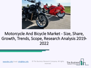 Motorcycle And Bicycle Market Application Analysis, Regional Outlook, 2019 - 2022