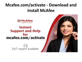 Mcafee.com/activate - Download and Install McAfee