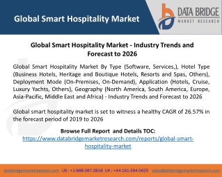 Global Smart Hospitality Market - Industry Trends and Forecast to 2026