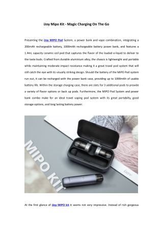 iJoy Mipo Kit - Magic Charging On The Go