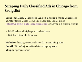 Scraping Daily Classified Ads in Chicago from Craigslist