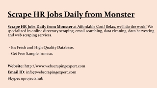 Scrape HR Jobs Daily from Monster