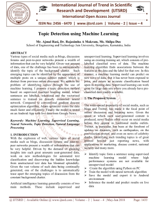 Topic Detection using Machine Learning