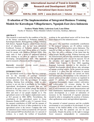 Evaluation of The Implementation of Integrated Business Training Models for Kawedegan Villagefarmers, Nganjuk East Java