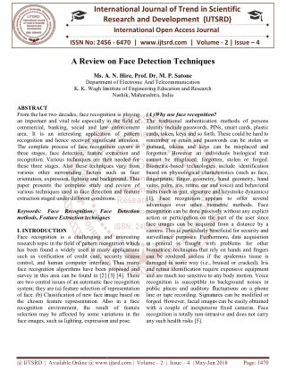 A Review on Face Detection Techniques