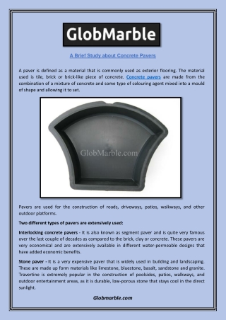 A Brief Study about Concrete Pavers