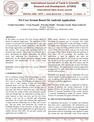 Pet Care System Based On Android Application