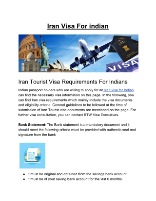 Iran Visa for Indian