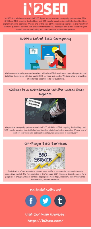 White Label SEO Company - In2SEO