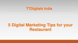 5 Digital Marketing Tips for Your Restaurant - TTDigitals