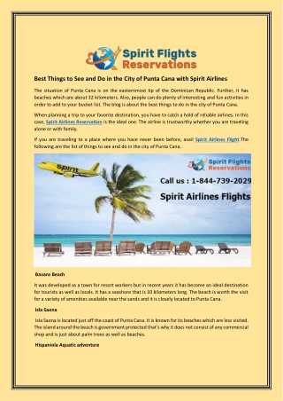 Best Things to See and Do in the City of Punta Cana with Spirit Airlines