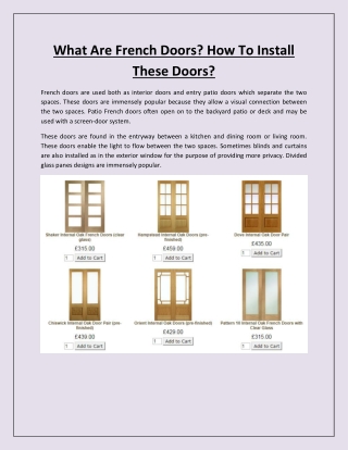 What Are French Doors? How To Install These Doors?