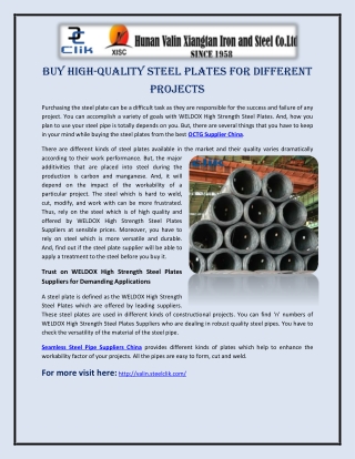 Buy High-Quality Steel Plates for Different Projects