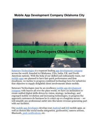 Mobile App Development Company Oklahoma City