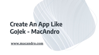 Create An App Like Gojek | Macandro