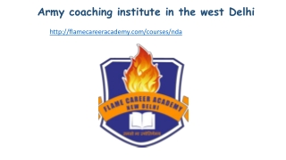 Army coaching institute in the west Delhi