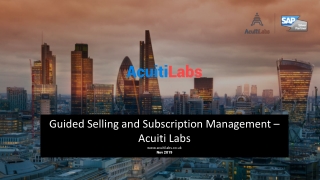 Guided Selling and Subscription Management