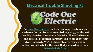 Electrical Trouble Shooting FL