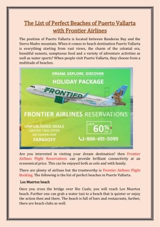 The List of Perfect Beaches of Puerto Vallarta with Frontier Airlines