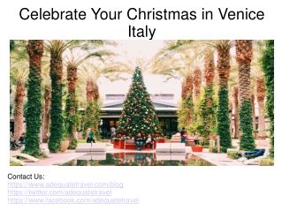 Celebrate Your Christmas in Venice Italy