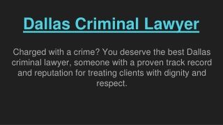 Criminal Lawyer in Dallas