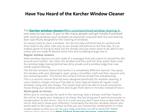 Have You Heard of the Karcher Window Cleaner