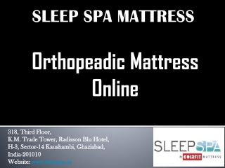 Orthopeadic Mattress Online in India – Sleep Spa
