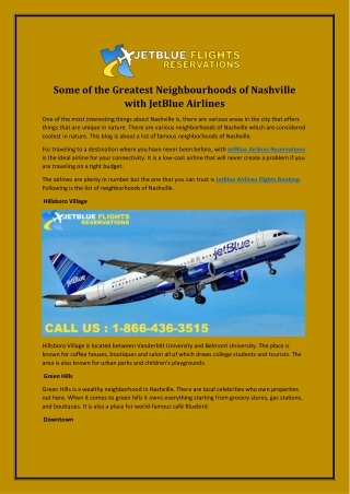 Some of The Greatest Neighborhoods of Nashville with JetBlue Airlines