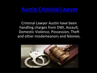 Criminal Lawyer Austin TX