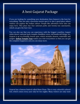 A best Gujarat Package