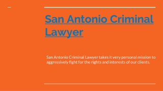 Criminal Lawyer in San Antonio