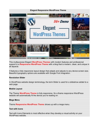 Elegant Responsive WordPress Theme