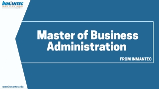 Master of Business Administration { MBA }