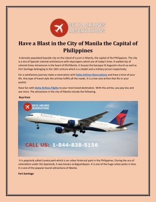 Have a Blast in the City of Manila the Capital of Philippines