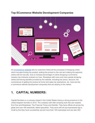 Top ECommerce Website Development Companies