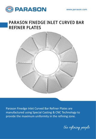 Buy Finedge Inlet Curved Bar Refiner Plates For Excellent Refining