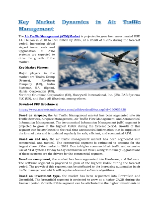 Key Market Dynamics in Air Traffic Management