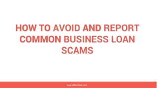 How to Avoid and Report Common Business Loan Scams?