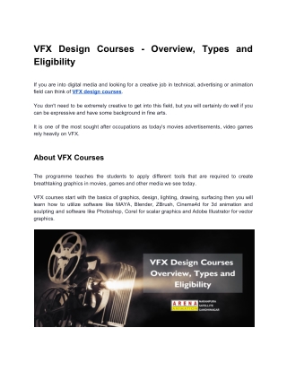 VFX Training Institue in Gandhinagar | Courses offered in VFX & Animation Academy
