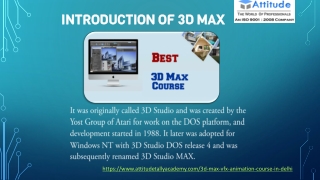 Best 3D Max Training Course in Uttam Nagar