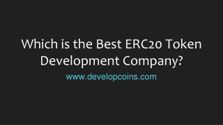 Which is the best ERC20 Token Development Company?