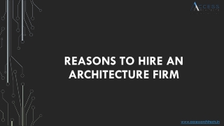 Reasons to Hire an Architecture Firm