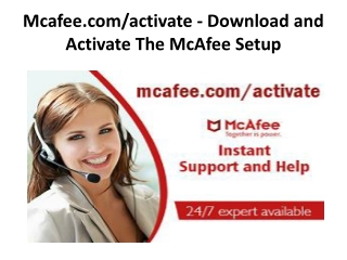 Mcafee.com/activate - Download and Activate The McAfee Setup