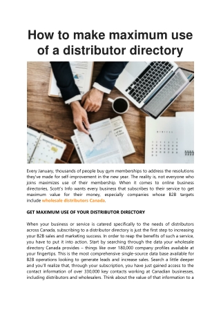 How to make maximum use of a distributor directory